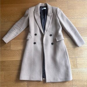 MANGO DOUBLE-BREASTED WOOL COAT IN GOOD CONDITION SZ XSMALL